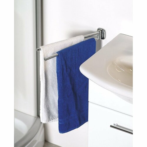 AQUALINE RB121 Rumba vrtljiv nosilec za brisačedvojni, 45 cm, srebrni