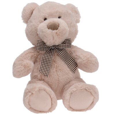 Plišasti medvedek z mašnjo Toby, 23 cm, bež