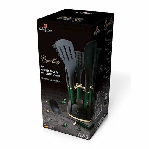 Berlinger Haus Set de 7 ustensile de bucătărie însuport Emerald Collection