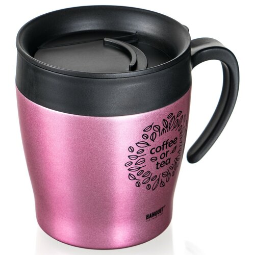 Banquet termohrnek potovalni TAZZA 330 ml, roza