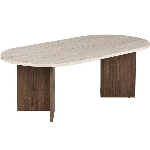 Konferenční stolek Sable - Travertine, Venezia Walnut