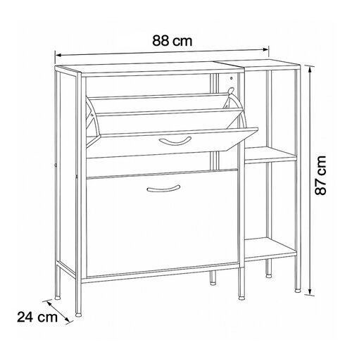 Szafka na buty z półkami G1008 OAK, dąb