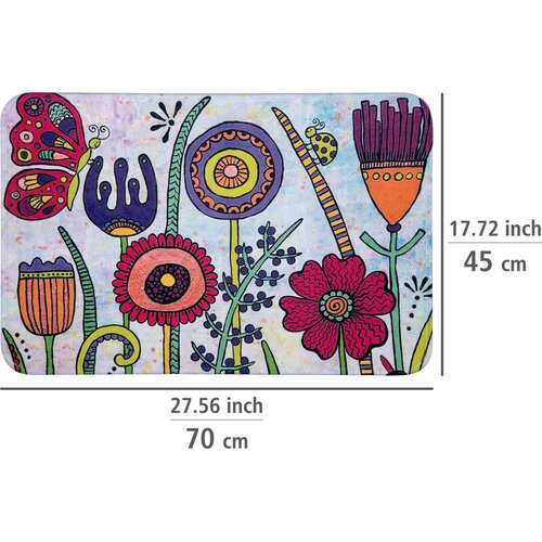 Covoraș de baie Wenko Flora Rollin Art, 45 x 70 cm