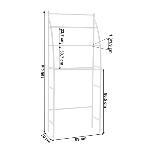VIMERAPolc a mosógép fölé, fehér