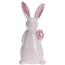Wielkanocny zajączek z porcelany z jajkiem różowy, 19 cm