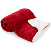 4Home Decke Lammfelloptik Stripe Burgundy, 150 x 200 cm