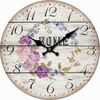 Дерев’яний настінний годинник Home and flowers, діам. 34 см