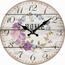 Дерев’яний настінний годинник Home and flowers, діам. 34 см