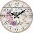 Drewniany zegar ścienny Home and flowers, śr. 34 cm