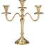 Kovový svícen 3ramenný 29x10x30 cm, barva zlatá, dekor 1