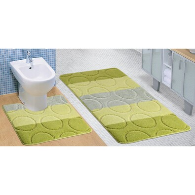 Komplet dywaników łazienkowych Avangard Kółka zielony, 80 x 50 cm, 50 x 40 cm