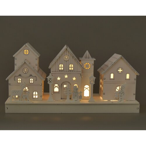 Falu kKarácsonyi világító dekoráció, 28 x 14 x 11 cm, LED