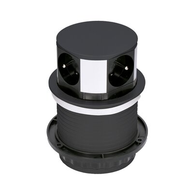Solight PP100 Výsuvný predlžovací blok so 4 zásuvkami, čierna