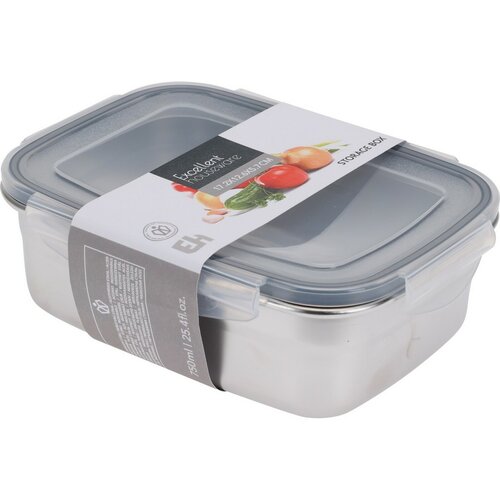 Excellent Houseware Edelstahl-Frischhaltedose mit Kunststoffdeckel, 750 ml