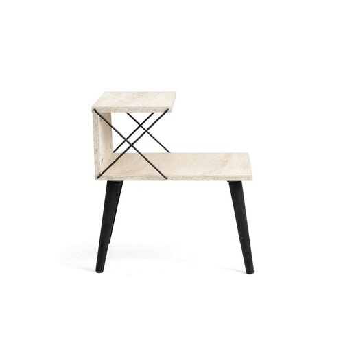 Nočný stolík Cross Travertine and Black