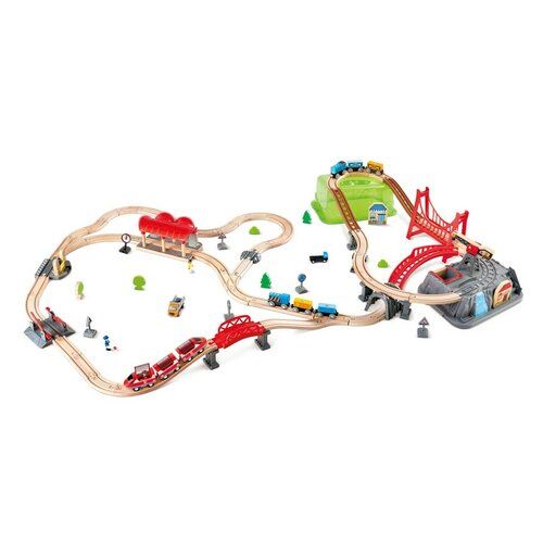Hape Pistă de tren cu cutie de joacă