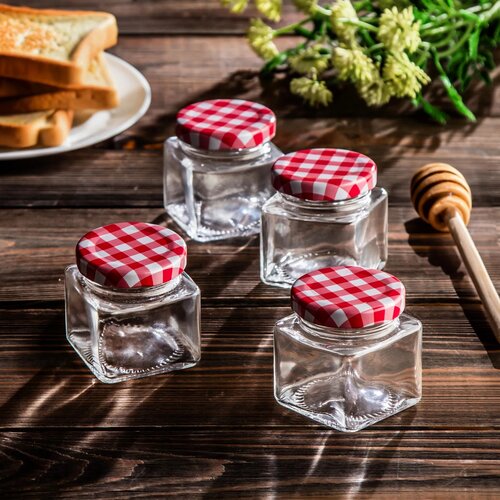 Excellent Houseware 4-delni set kozarcev s pokrovčkom, 75 ml