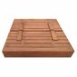 Pixino Dřevěné pískoviště s lavičkami 120 x 120 cm, tmavě hnědá