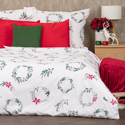 Lenjerie de pat din bumbac 4Home Christmas Holly, 140 x 200 cm, 70 x 90 cm
