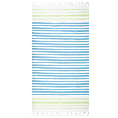 Home Elements Handtuch Fouta Weiß/Grün/Blau, 90 x 170 cm