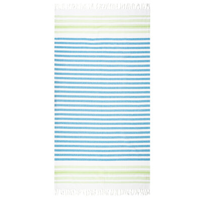 Home Elements Ręcznik kąpielowy Fouta biały/zielony/niebieski, 90 x 170 cm