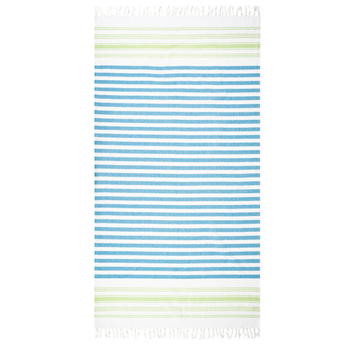 Home Elements Handtuch Fouta Weiß/Grün/Blau, 90 x 170 cm