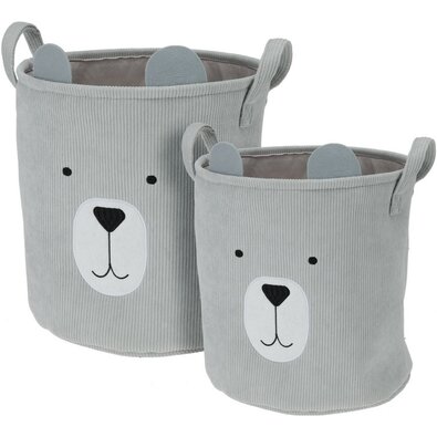 Hatu Kinder-Stoffkörbchen Bär, 2 Stück