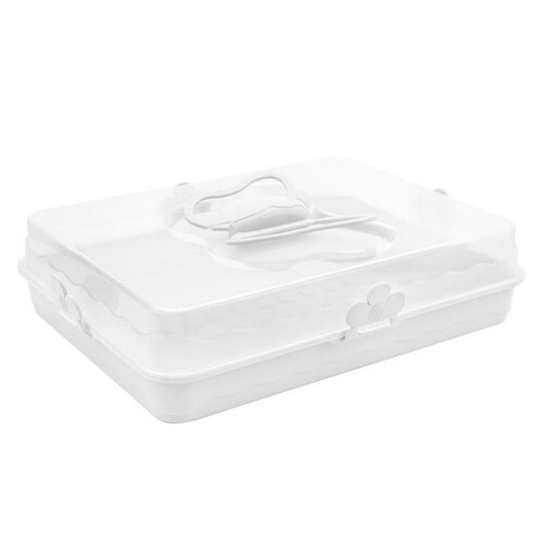 Podnos s víkem 37 x 28 x 9 cm, bílá
