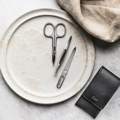 Kai Nagelpflege-Set in Lederetui Beauty Care – Schere, Feile, Pinzette