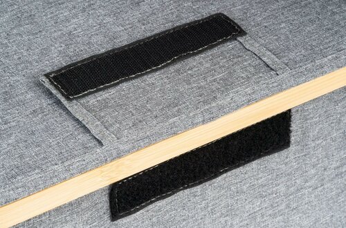 Úložný box G21 40 x 30 x 15 cm, bambusový s víkem, šedý