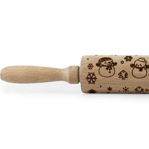 Sucitor din lemn cu decor de om de zăpadă Toro, 38cm