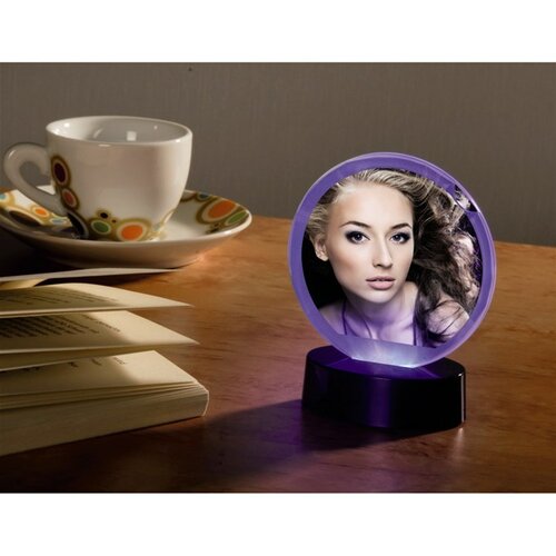 Ramka na portret okrągła, LED, czarna