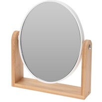 Make Up zrkadlo na stojane Bamboo kruh, 18 x 21 x 4,5 cm