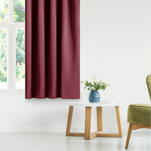 AmeliaHome Draperie Blackout Oxford Pleat vișinie, 140 x 245 cm