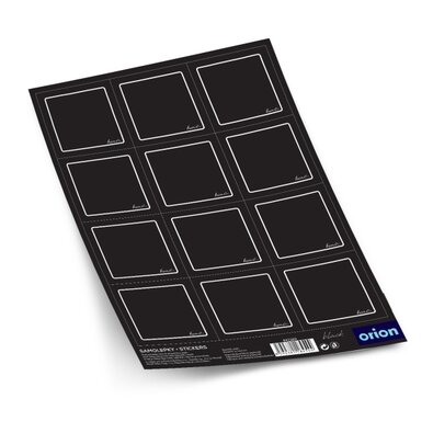 Orion Samolepky na dózy BLACK kvadrat črna 2 x 12kos