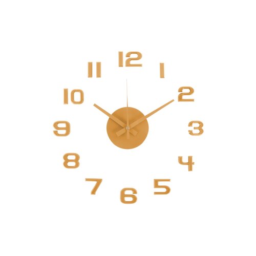 Karlsson 6001YE dizajnové samolepiace hodiny žltá, pr. 40 cm