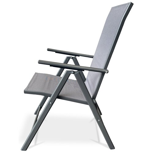 Autronic Scaun de grădină, metal, textil, gri,AZC-S1 116 GREY