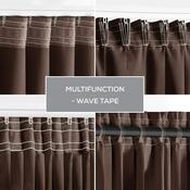 Restilo Vorhang Blackout Pleat Dunkelbraun, 140 x 245 cm