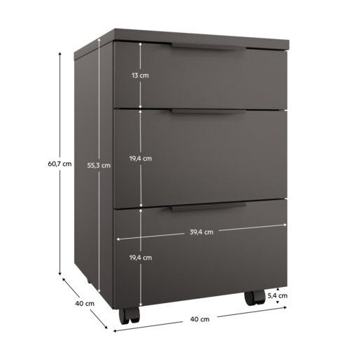 Komoda na kółkach ADAPO 06, antracyt