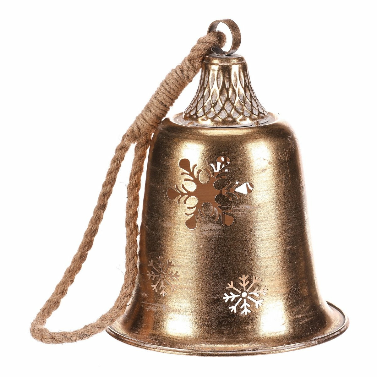 Zawieszany metalowy dzwonek, złoty, 20 x 20 x 58cm