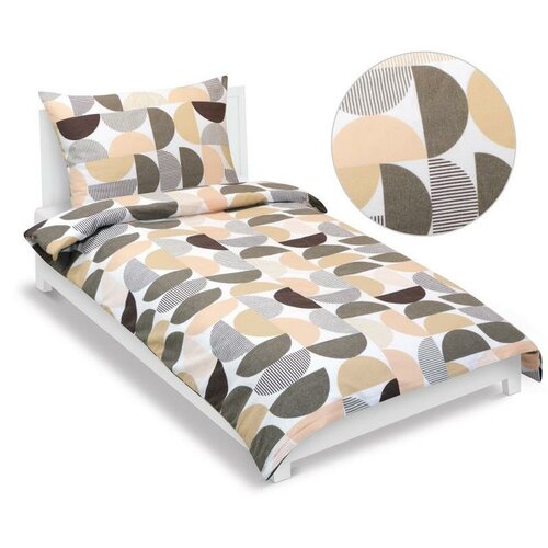 Bellatex Flanelov posteljnina Polkrog rjava,lososova, 140 x 200 cm, 70 x 90 cm