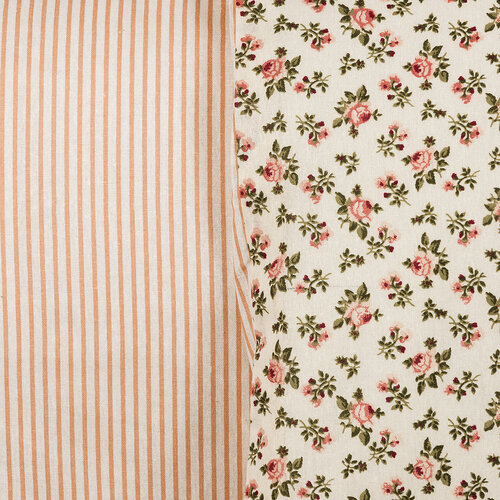 Bavlnené obliečky Flower oranžová, 140 x 200 cm, 70 x 90 cm