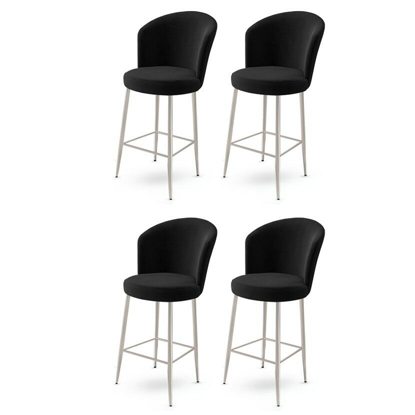 Alte Black and Chrome bárszék szett, 4 db, fekete, 4 db akciós termékkép 1