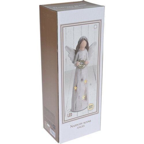 Nativity II kerámia LED  angyalka, 32 cm