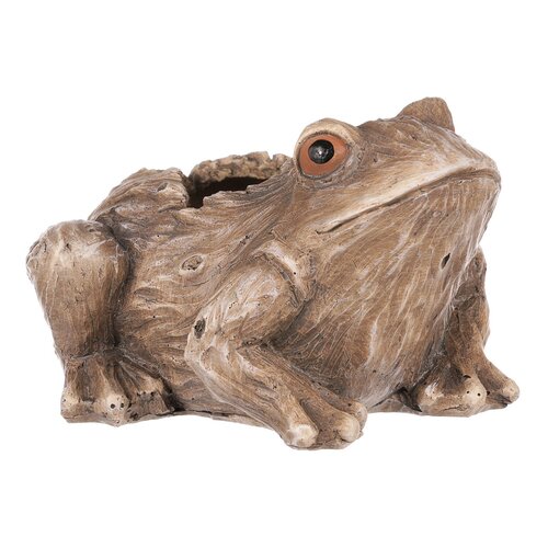 Übertopf Frosch, 17 x 12 x 19 cm, Polyresin