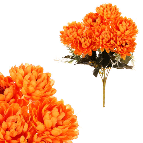 Buchet de crizanteme portocalii, 17 x 28 cm,artificiale