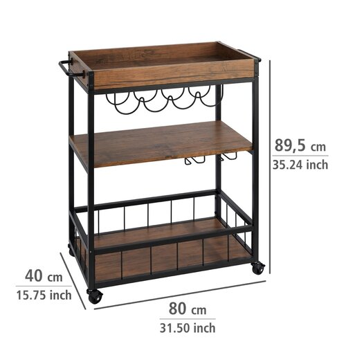 Servírovací vozík Wenko Rustico, 89,5 x 40 x 80 cm