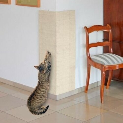 Placă de zgâriat instalare pe colț pentru pisici Karlie bej, 56 x 100 cm