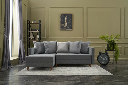 Narożna sofa rozkładana Aydam Left Grey