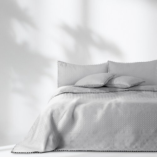 DecoKing Prekriv za posteljo Meadore srebrna, 170x 210 cm